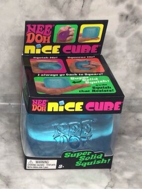 Nee Doh Nice Cubes Ice Cube  Toy Fidget NEEDOH TIKTOK Super Solid Squish Blue